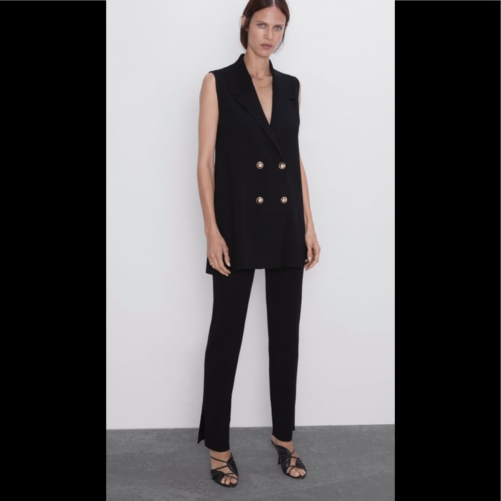 Zara knit pants with side vents